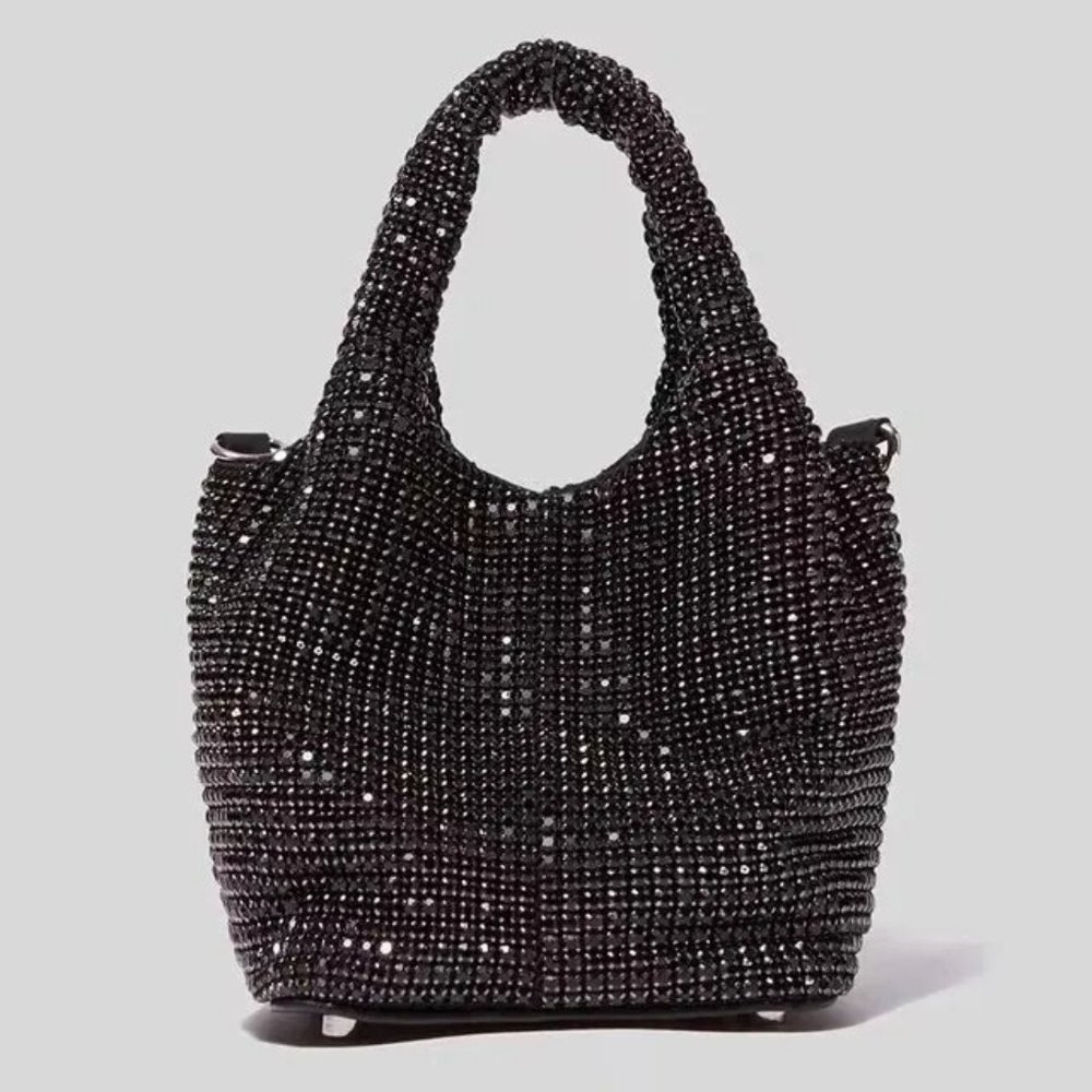 NWT Sparkling Bling SwarovskI Crystal Rhinestone Bucket Bag Shoulder Pur… - Picture 1 of 17